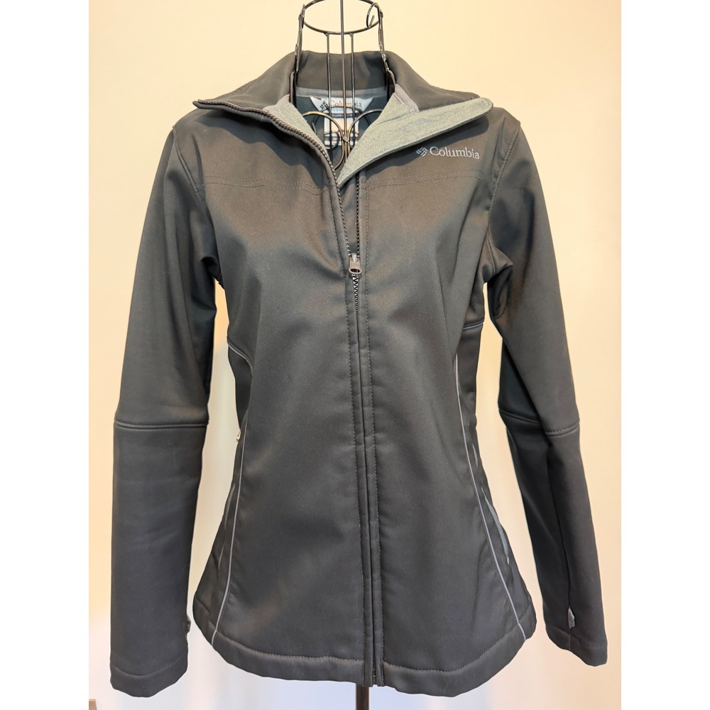 Columbia Womens Black Interchange Softshell Fleece Lined Full Zip Jacket S